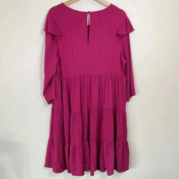 Torrid Wine Challis Tier Skater  Dress - Picture 12 of 12